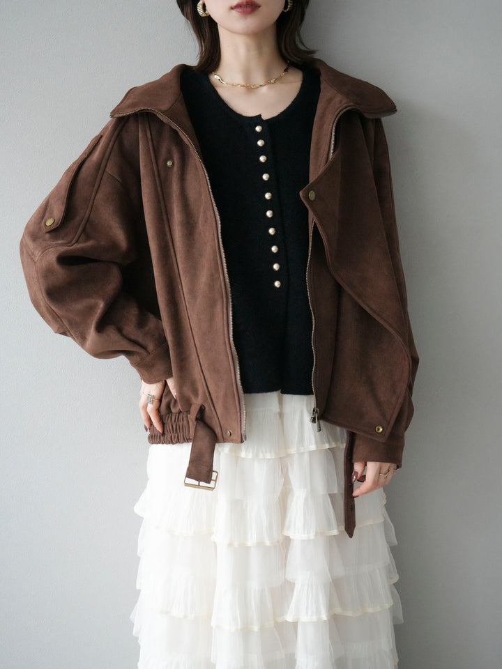 [予約]スエードライダースジャケット/ブラウン