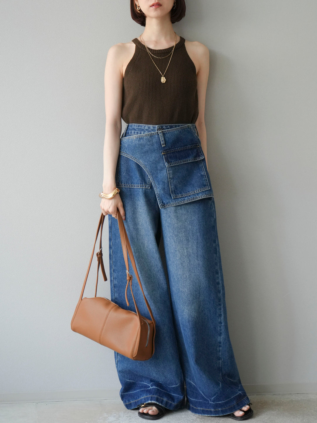 [予約]ラップルーズワイドデニム/ブルー