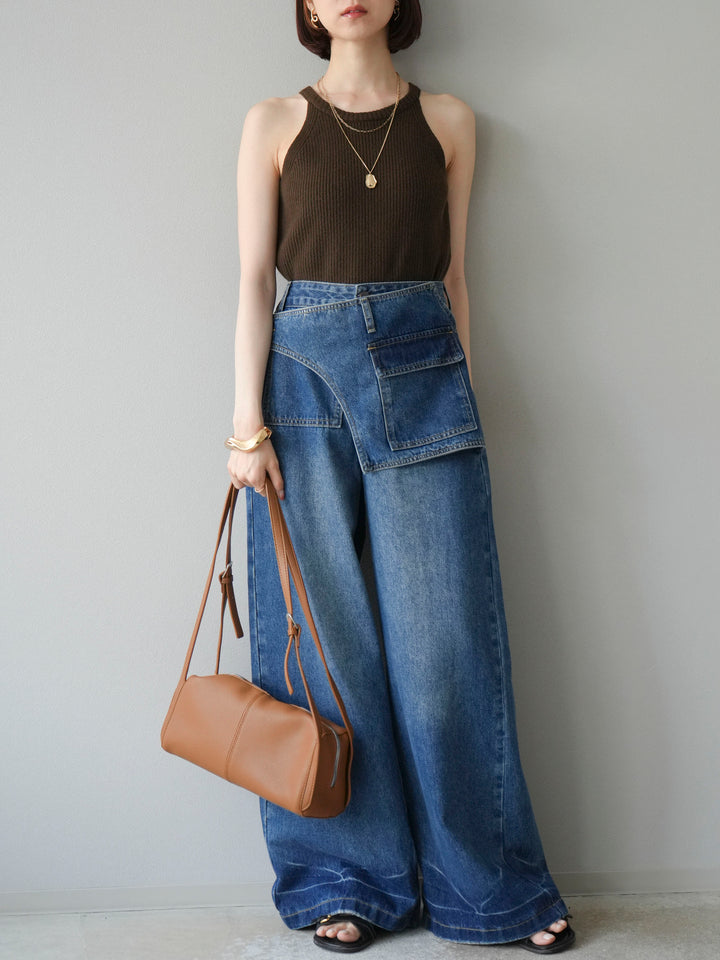 [予約]ラップルーズワイドデニム/ブルー