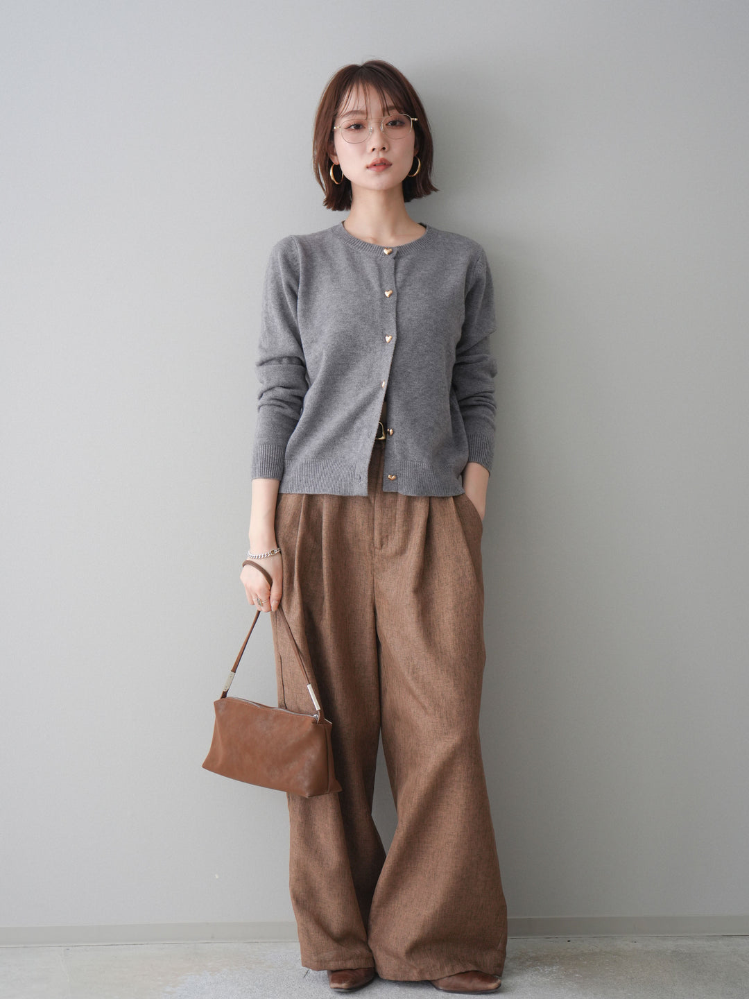 [SET]ハートボタンニットカーディガン+ハートボタンニットカーディガン(2set)