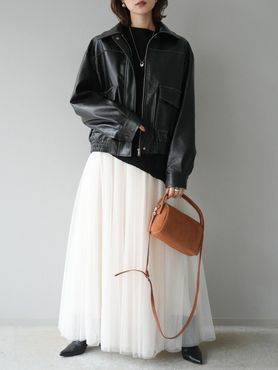 [予約]チュールボリュームスカート/アイボリー