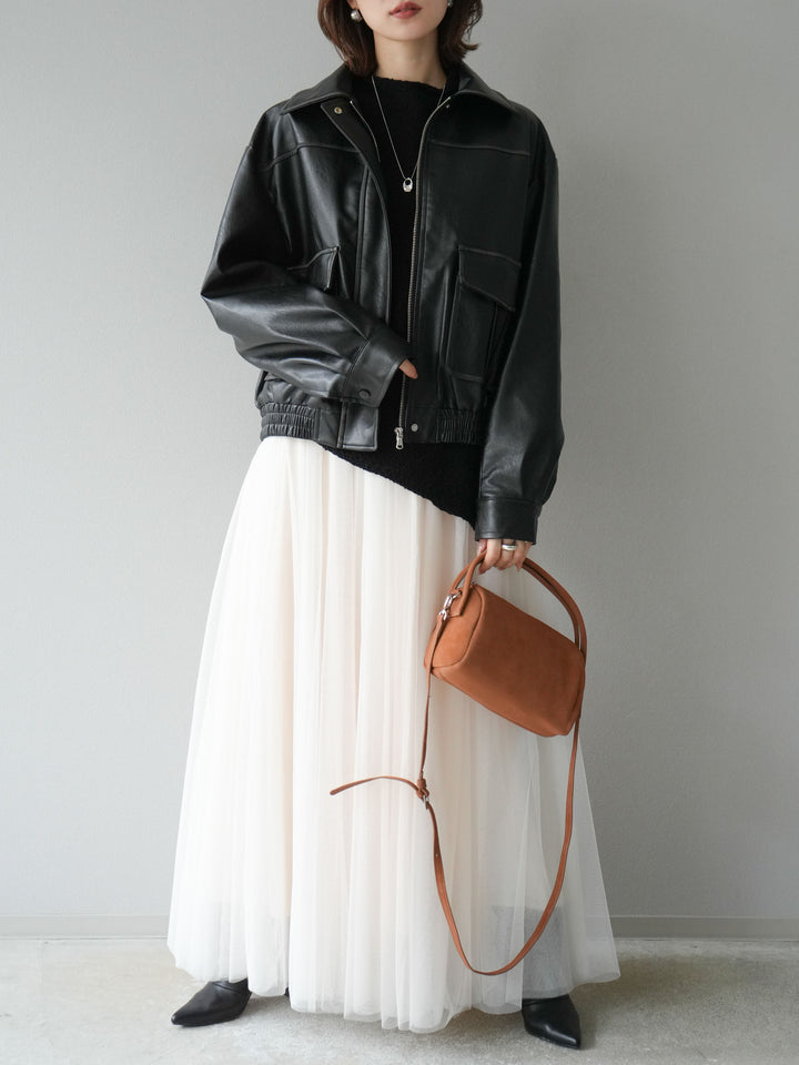 [予約]チュールボリュームスカート/アイボリー