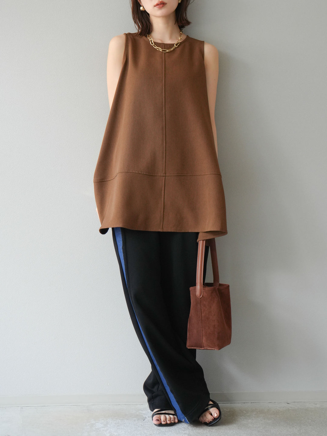 [予約]デニム切替2WAYデザインスウェットパンツ/ブラック