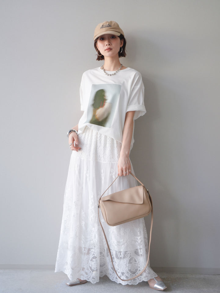 [予約]ブラーアートフォトTシャツ/off1