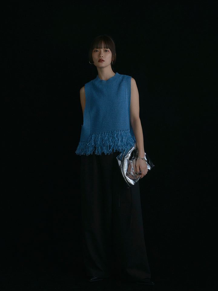 【Allure】[SET]フェザーヤーンニットベスト+フェザーヤーンニットベスト(2set)