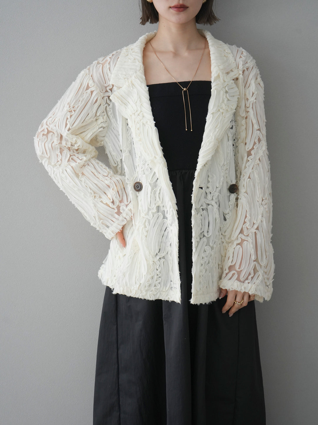 [予約]シアージャガードテーラードジャケット/アイボリー