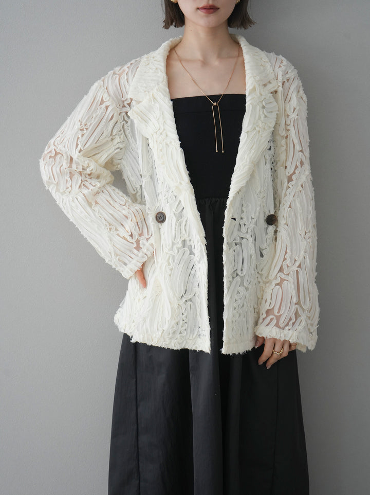 [予約]シアージャガードテーラードジャケット/アイボリー