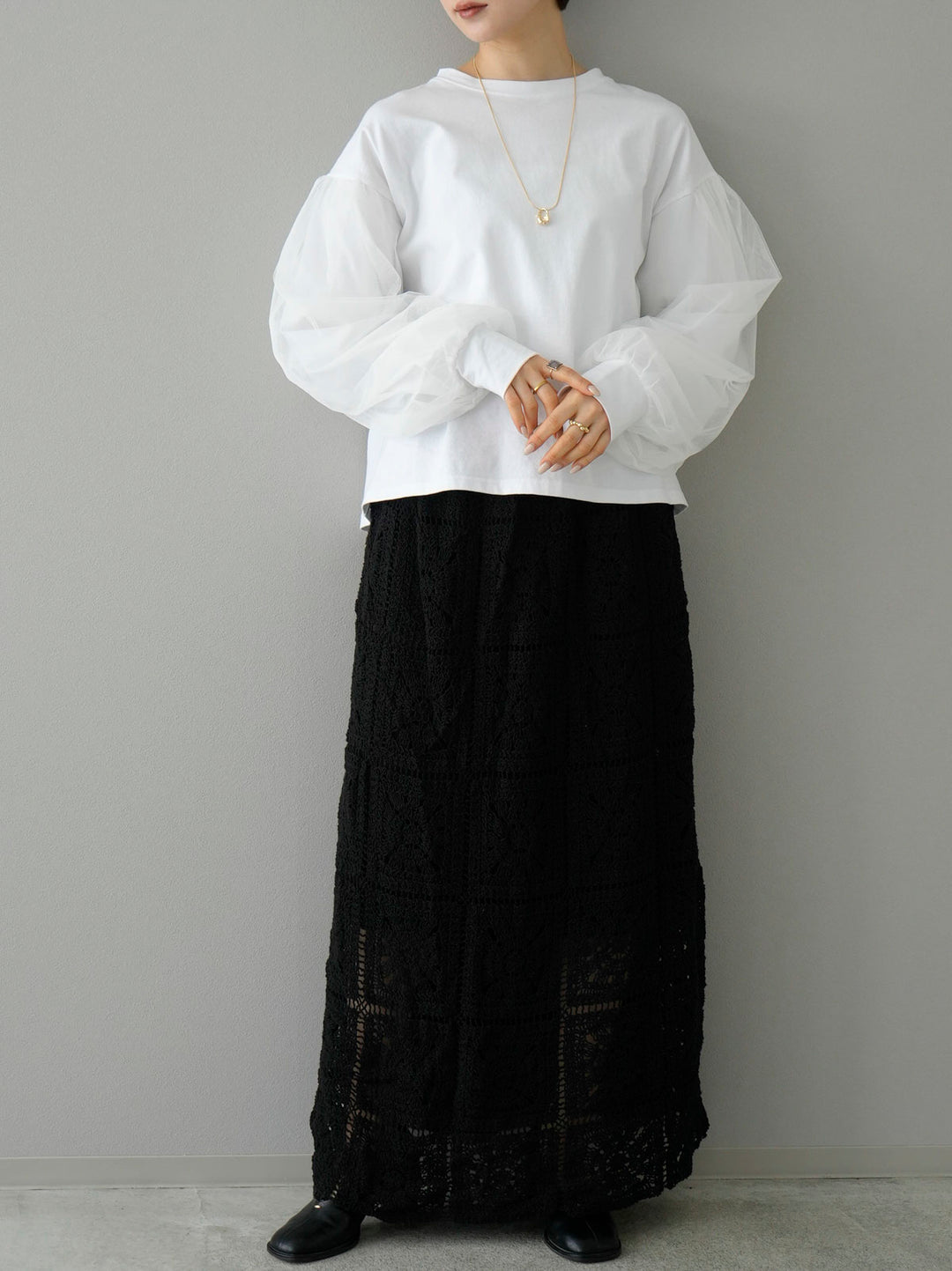 [Pre-order] Crochet skirt/Black