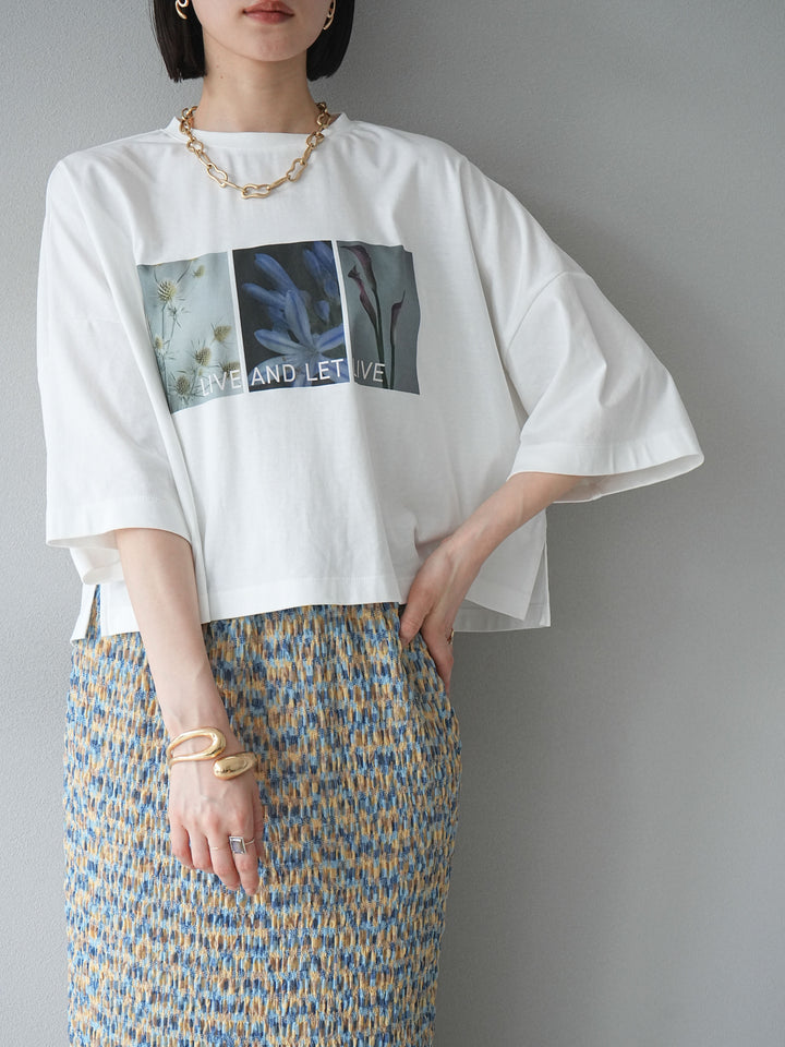 [預購] 光滑照片印花Logo變色短T卹/Off