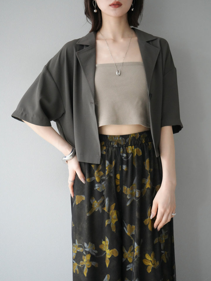 [予約]ハーフショートジャケット/チャコール