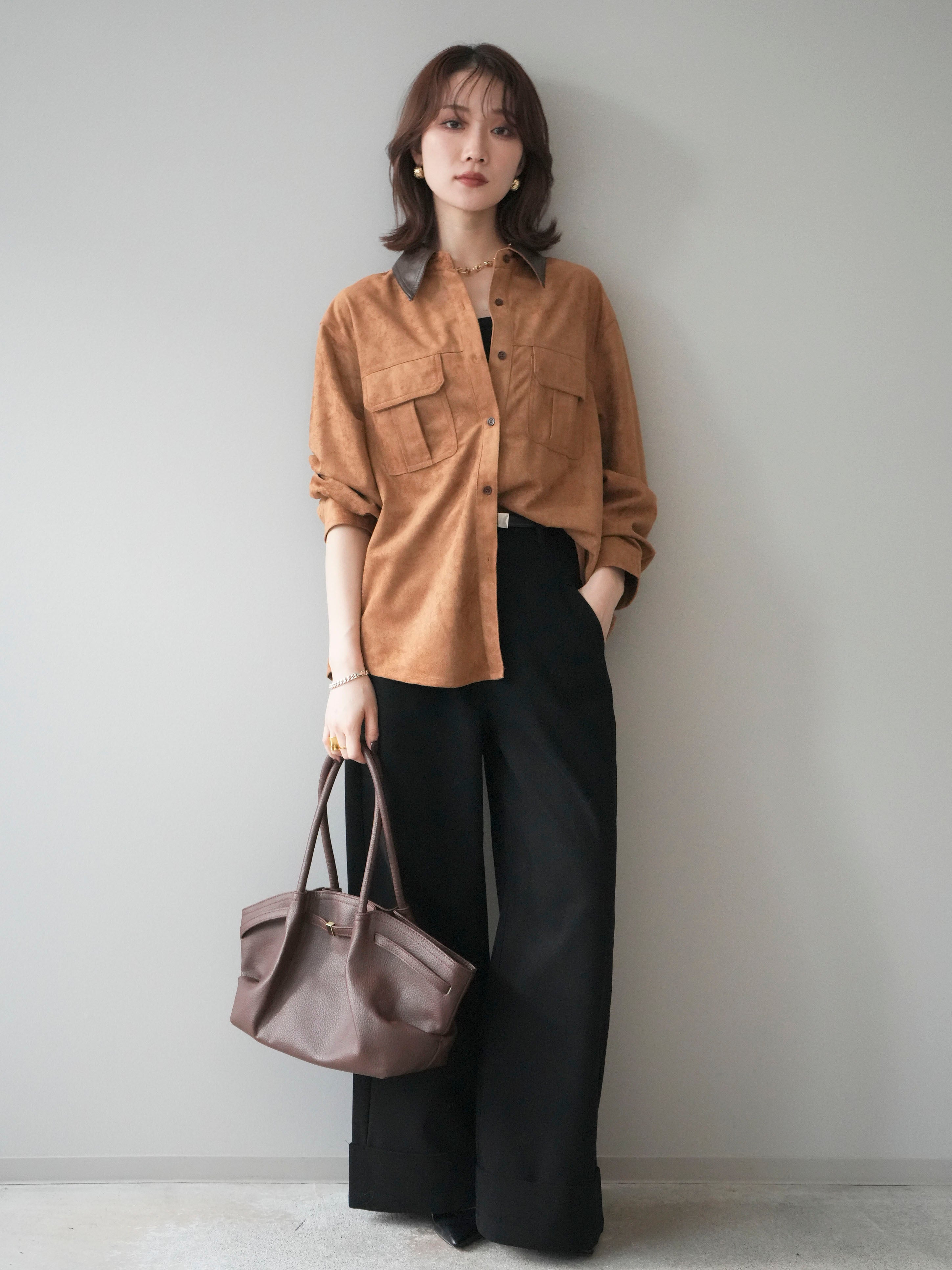 【美品】CCU シープスウェードレザーシャツ キャメル L相当 CCU Sheep Skin Regular Collar Shirt | 大阪心斎橋のメンズ洋服の