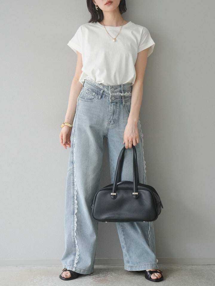 [予約]フレンチスリーブTシャツ/オフホワイト　　