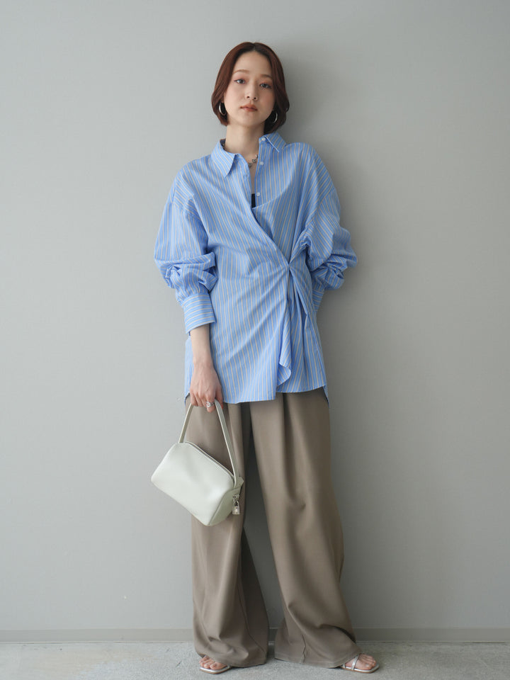 [SET]2wayルーズストライプシャツ+2wayルーズストライプシャツ(2set)