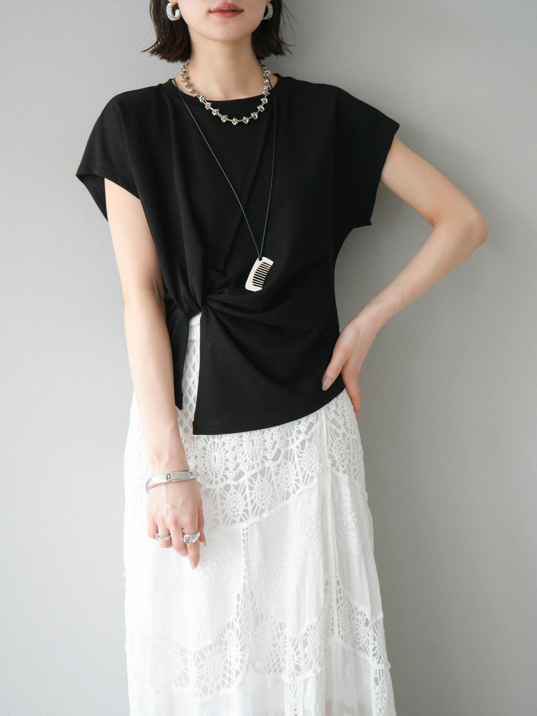 [SET]カシュクールTシャツ＆コームネックレスSET +カシュクールTシャツ＆コームネックレスSET (2set)