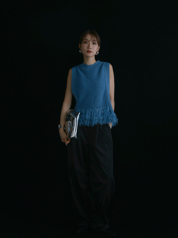 【Allure】[SET]フェザーヤーンニットベスト+フェザーヤーンニットベスト(2set)