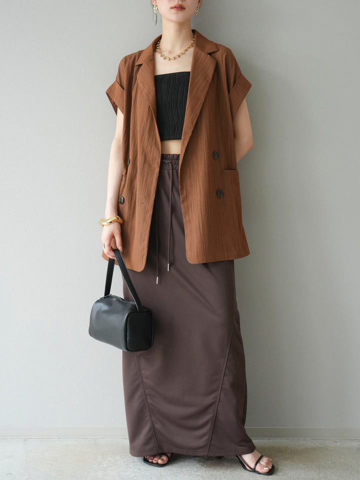 [予約]スウェットロングスカート/ブラウン