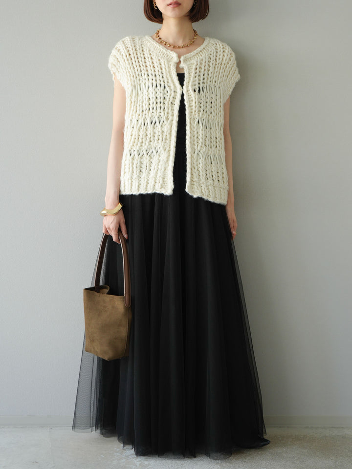 [予約]チュールボリュームスカート/ブラック
