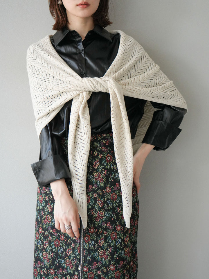 [予約]フェイクレザーシャツ/ブラック