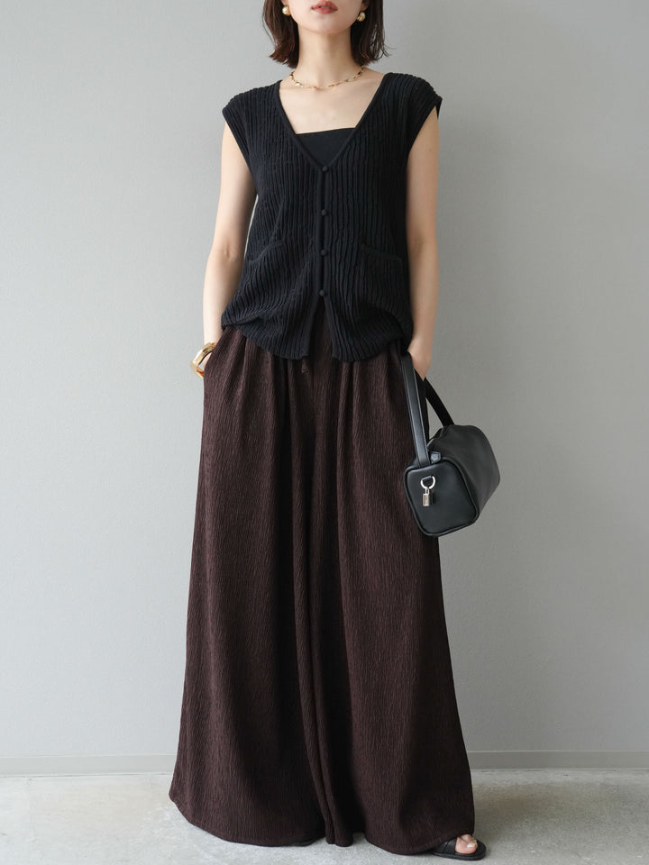 [SET] 透明格紋寬鬆褲 + 柳色寬鬆褲 (2 套)