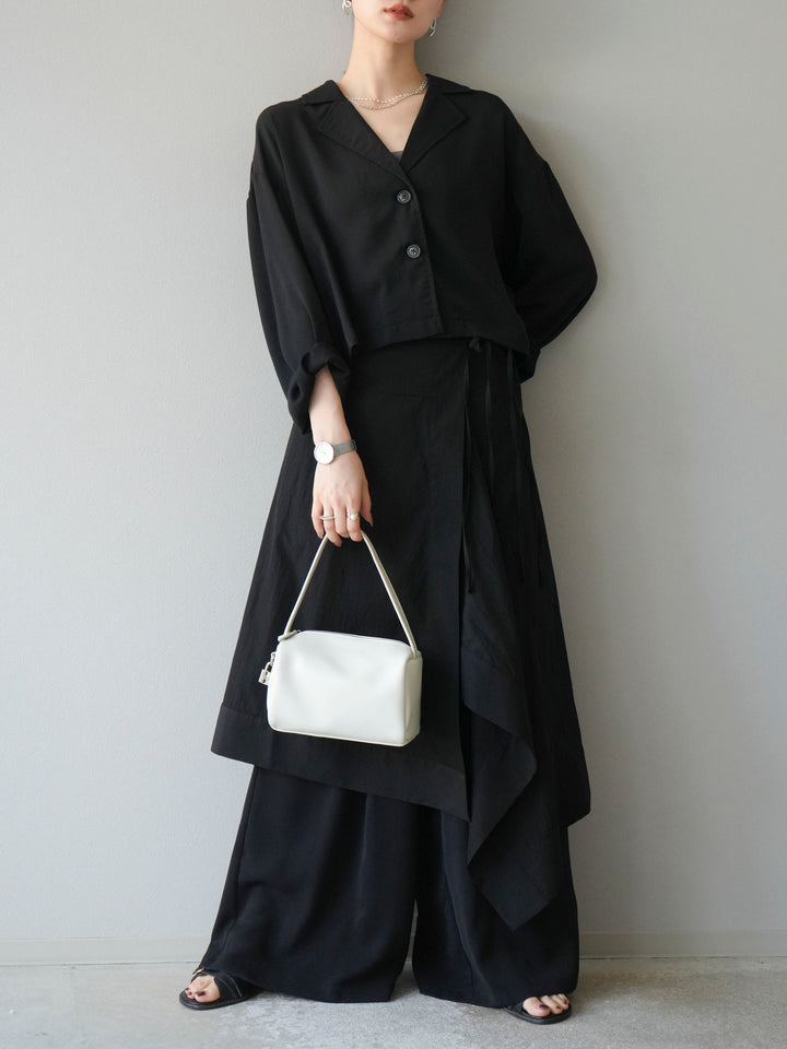 [予約]レーヨンライクショートジャケット/ブラック