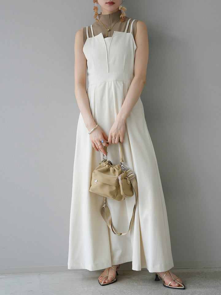[Pre-order] Crepe Chiffon Double Camisole Dress/Ivory