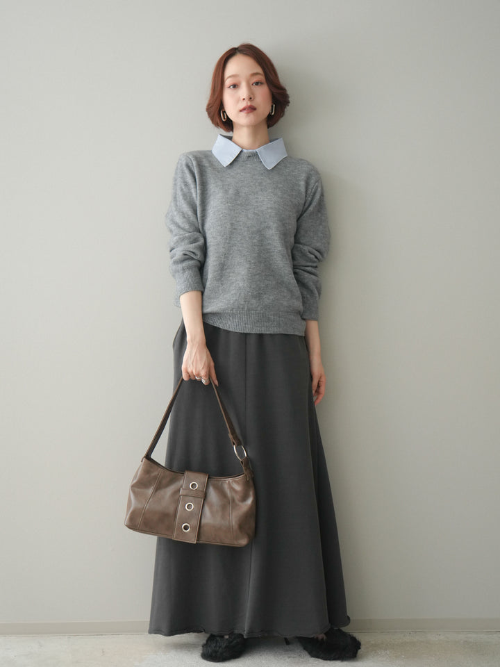 [SET]スウェットフレアロングスカート+スウェットフレアロングスカート(2set)