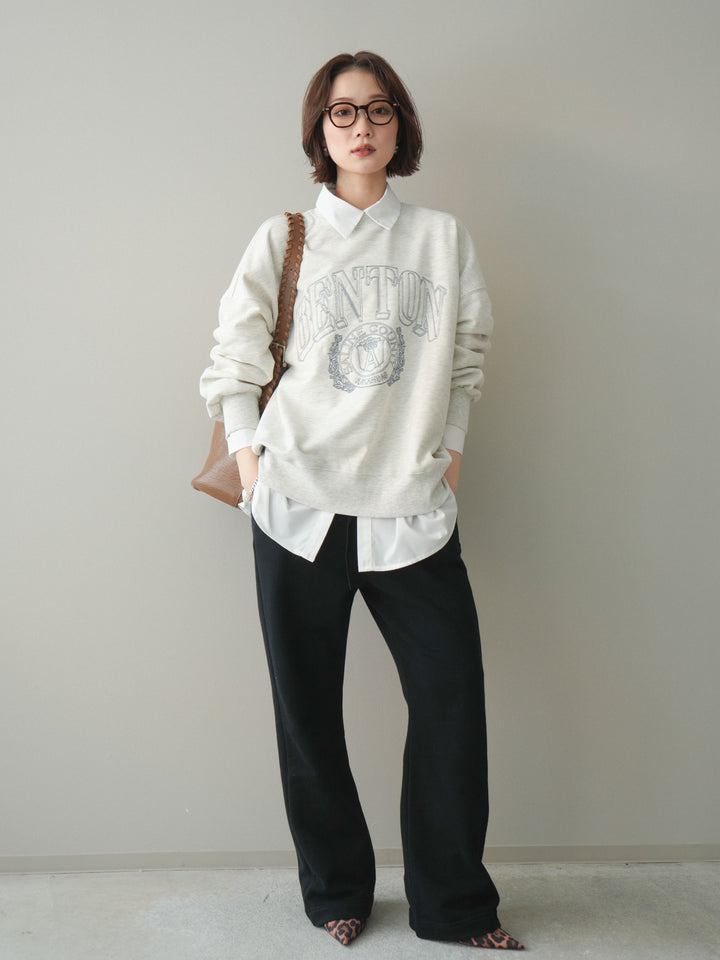 [予約]カレッジロゴ刺繍BIGスウェットプルオーバー/lightgray