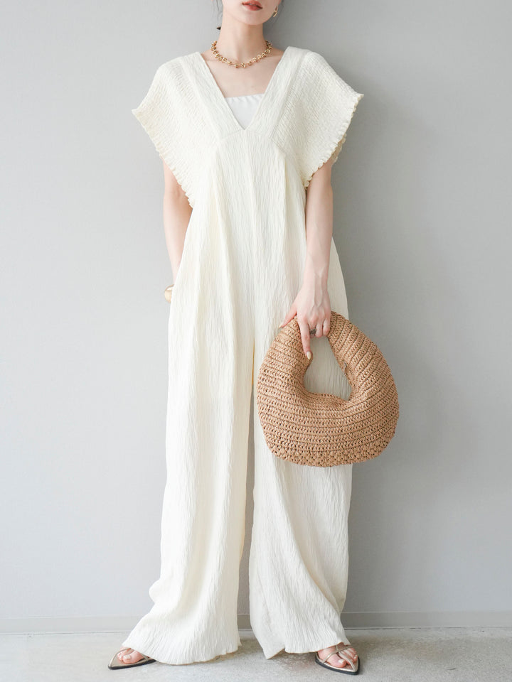 [SET]楊柳シャーリングサロペット+楊柳シャーリングサロペット(2set)