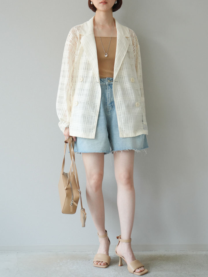 【預購】寬鬆半身牛仔褲/淺藍