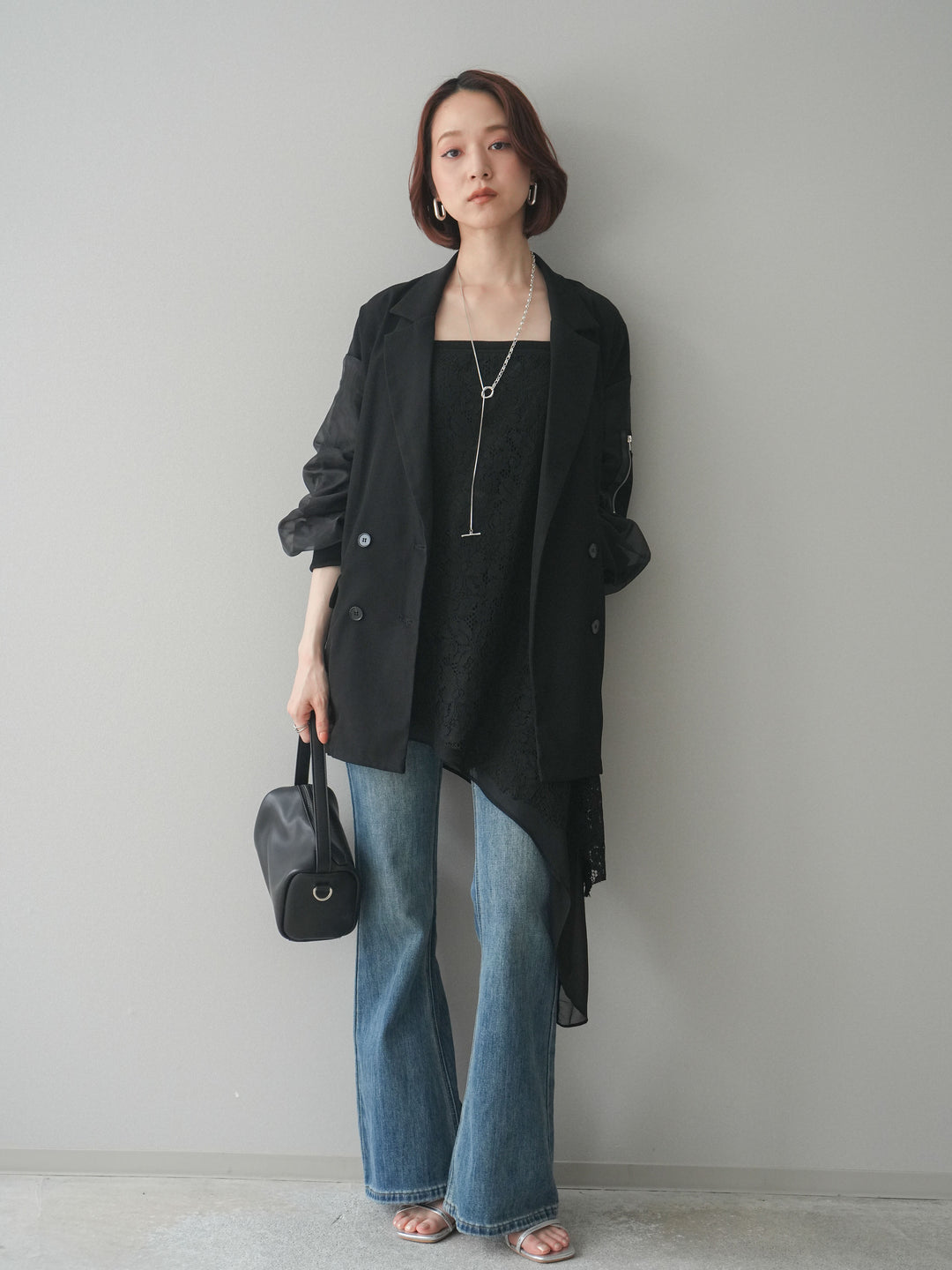 [予約]MA-1ドッキングデザインジャケット/black