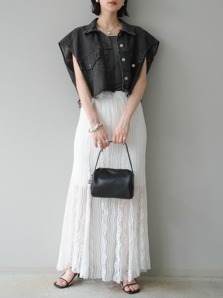 [予約]レースナロースカート/ホワイト