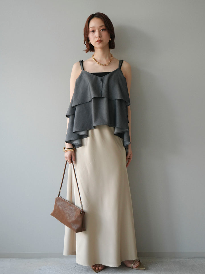 [予約]ティアードキャミソール/black