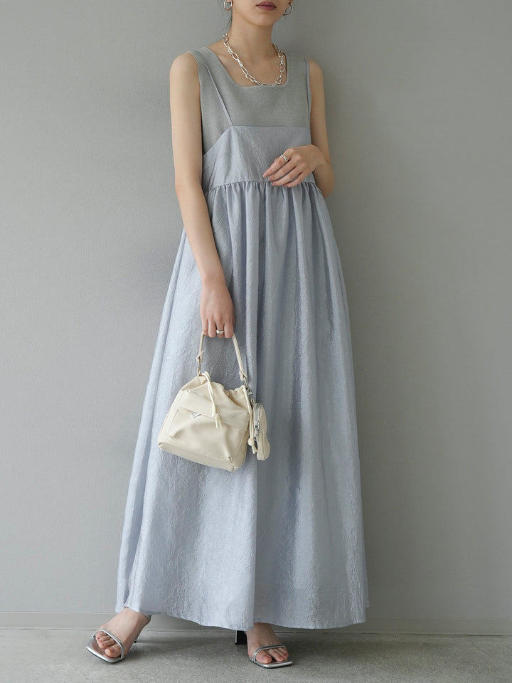 [Pre-order] Sheer Washer Volume Cami Dress/Gray