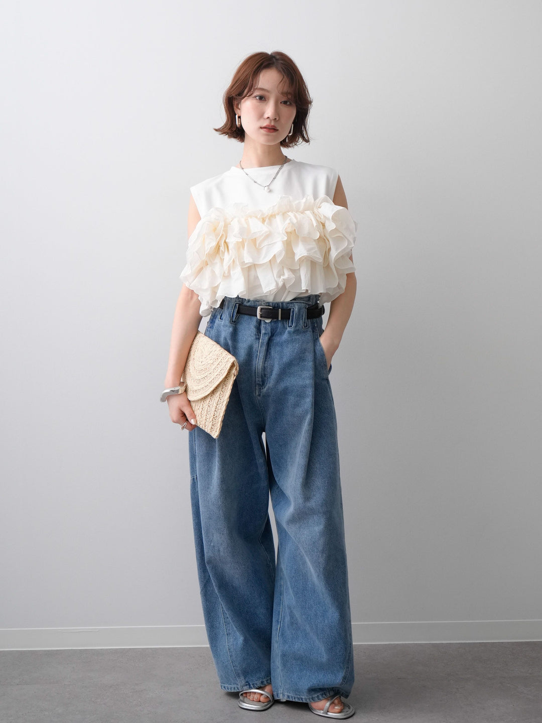 [予約]フリルドッキングノースリカットソー/offwhite