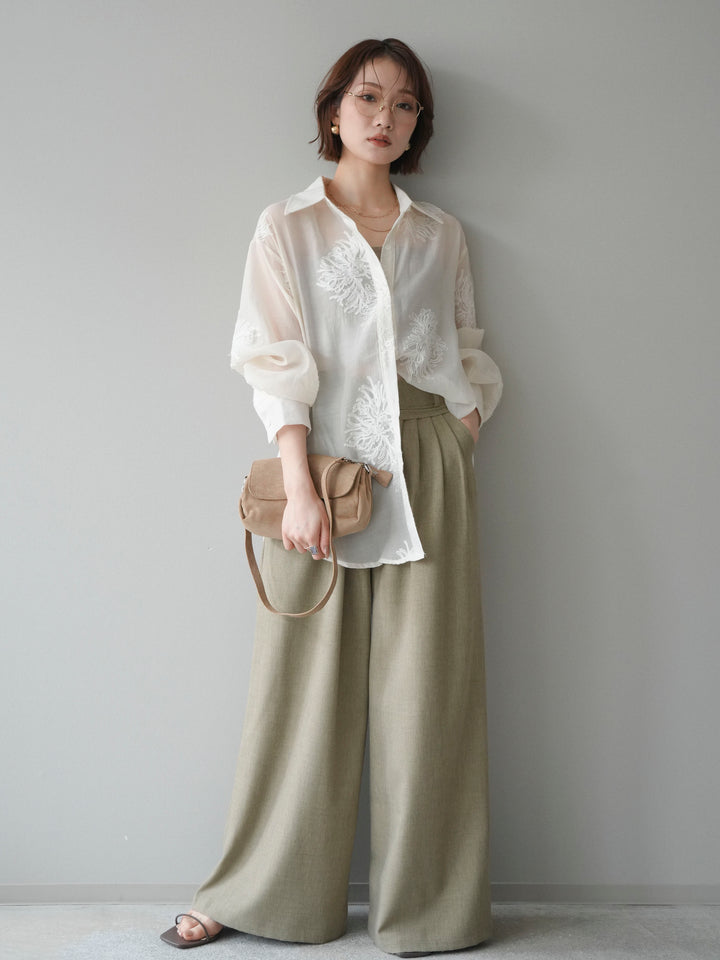 [予約]シアーエンブロイダリーシャツ/ivory