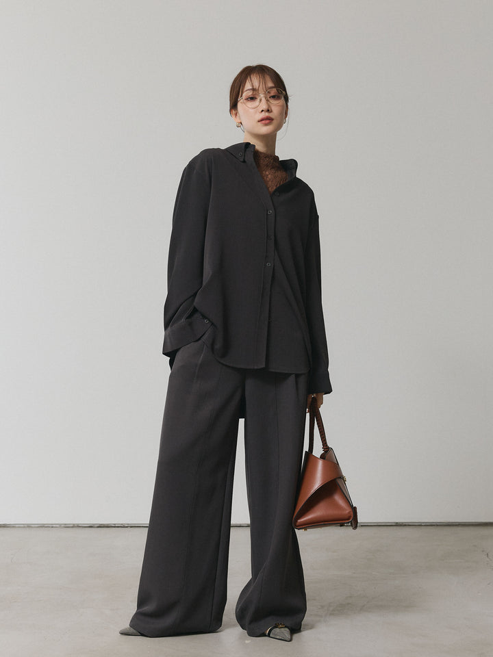 【Allure】[SET]ボタンダウンオーバーシャツ+ボタンダウンオーバーシャツ(2set)