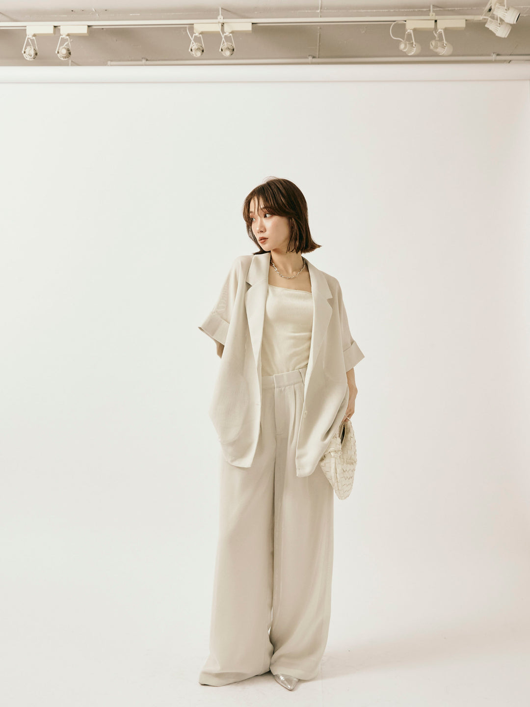 【Allure】[SET]メッシュハーフテーラードジャケット+メッシュハーフテーラードジャケット(2set)