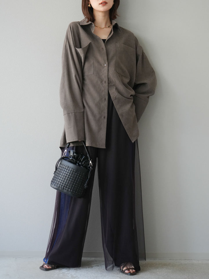 [予約]デニム切替2WAYデザインスウェットパンツ/ブラック