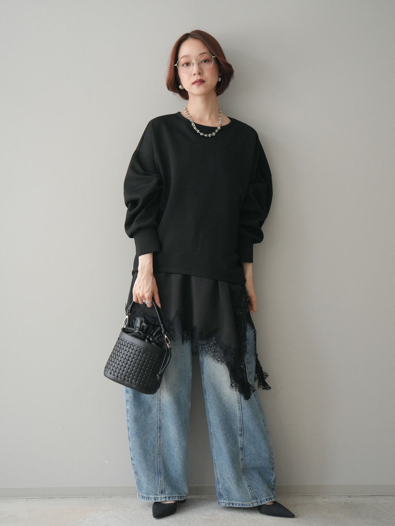 BELPER 2022AW 黒レース フリンジキャミソール BELPER 2022AW 黒レース フリンジキャミソール look1_100_8c6be04c