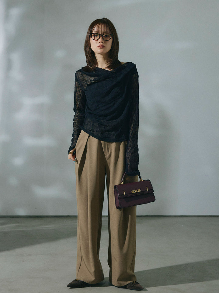 【Allure】[SET]ストレッチレースドレープトップス+ストレッチレースドレープトップス(2set)