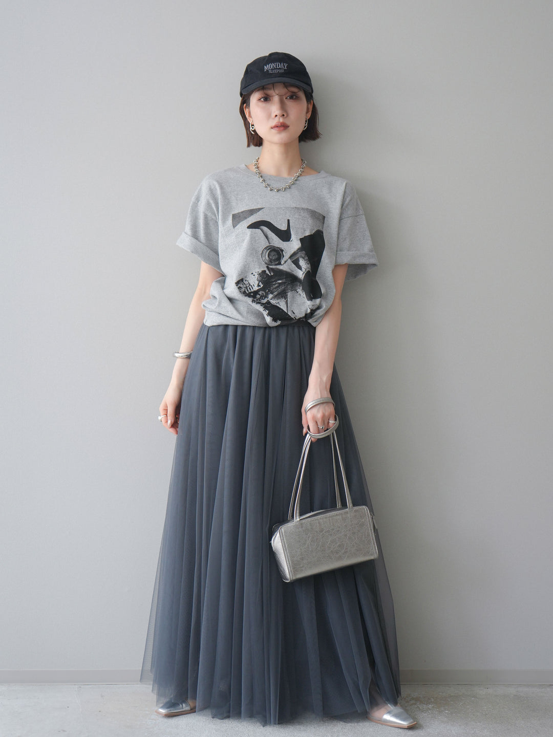 [予約]モノクロフォトTシャツ/mokugray1