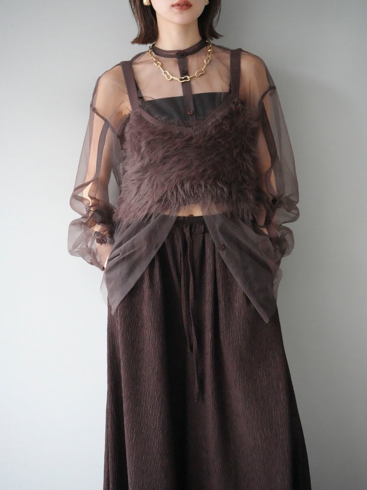 [予約]シャギーニットビスチェ/ブラウン