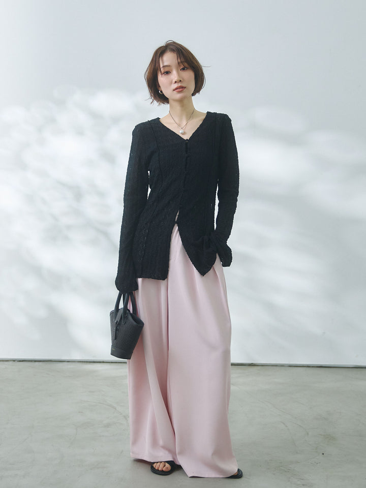 【Allure】[SET]ストレッチレースカーディガン+ストレッチレースカーディガン(2set)