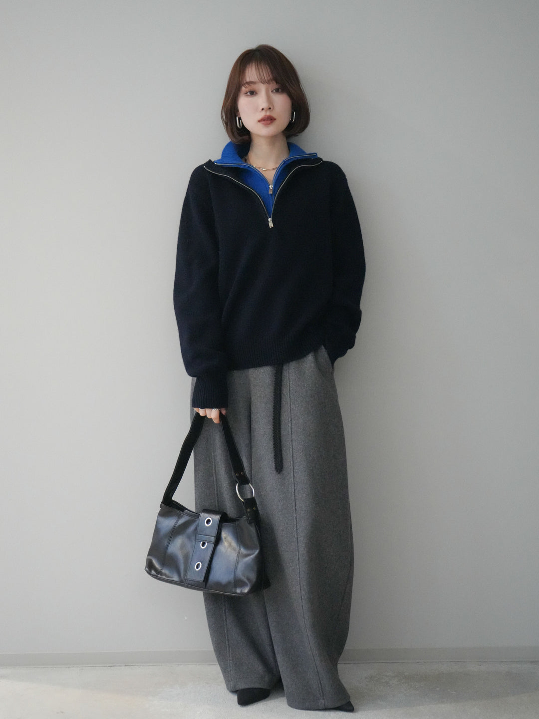 [予約]ウールタッチカーブパンツ/gray