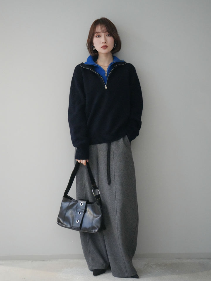 [予約]ウールタッチカーブパンツ/gray