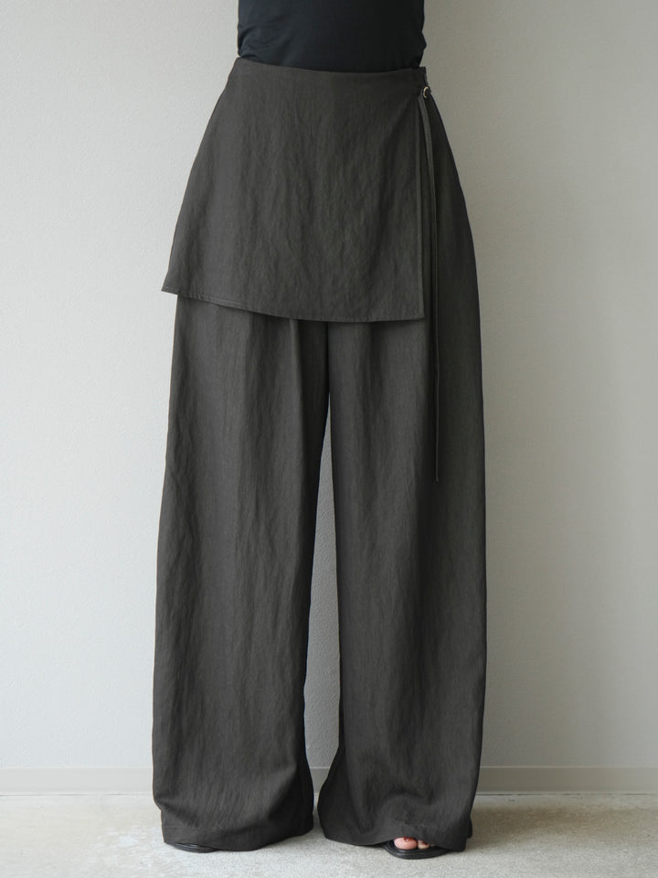 [予約]レイヤードテンセルデニムパンツ/ブラック