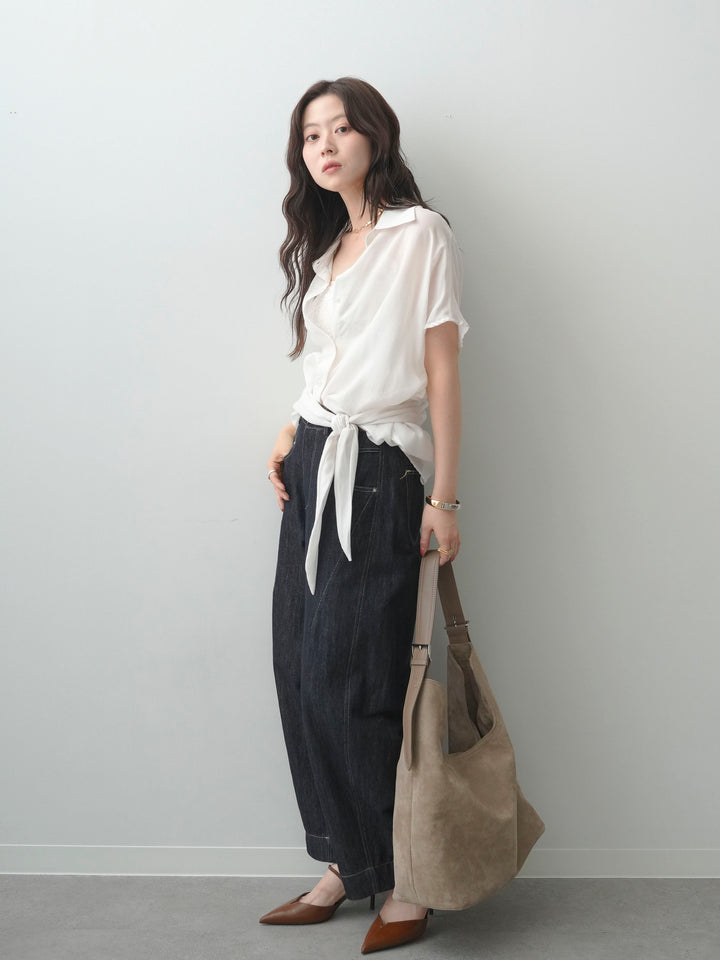 [SET]ホルターレーストップス＆ドレープフレンチシャツSET(2SET)+ホルターレーストップス＆ドレープフレンチシャツSET(2SET)(2set)