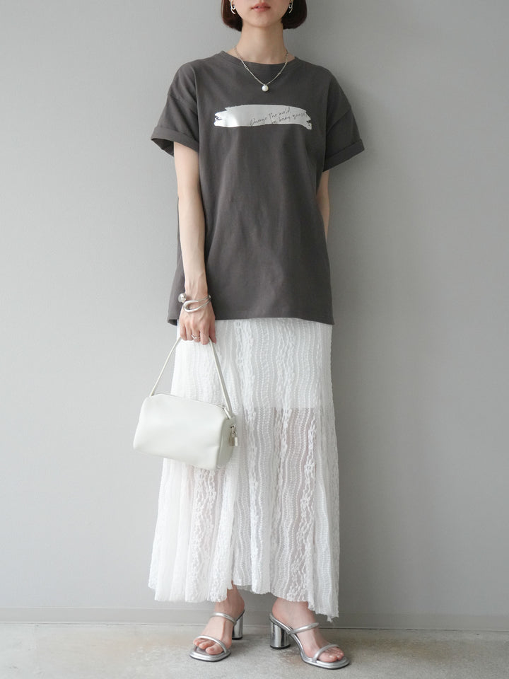 [予約]レースナロースカート/ホワイト