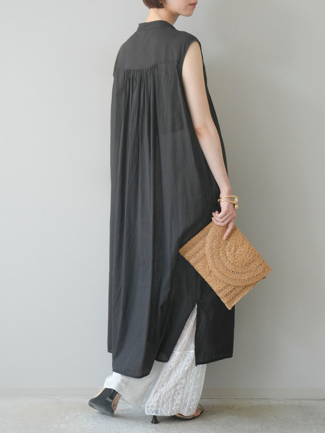 [予約]パッチワークレースワイドパンツ/ホワイト