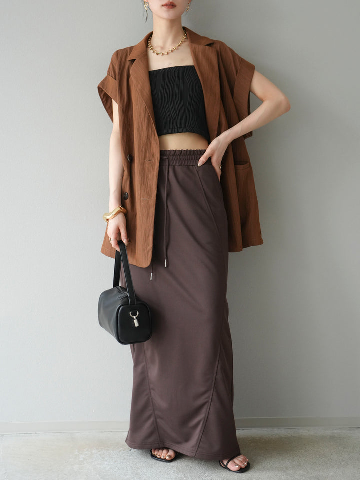 [SET]リネンライクノースリーブダブルジレ+リネンライクノースリーブダブルジレ(2set)